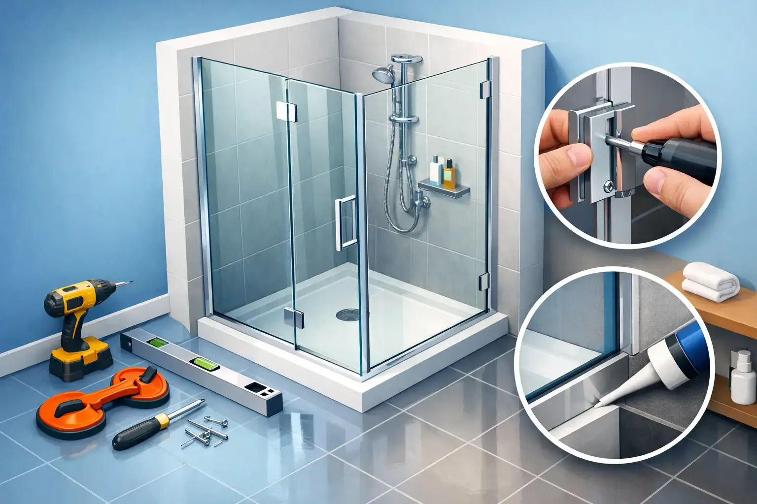 Semi Frameless Shower Door Installation Guide